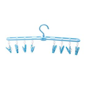 2 Pcs Foldable Drying Rack Portable 8 Clip Drying Hanger Travel Clothes Hanger