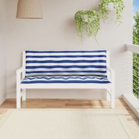 Garden Bench Cushions 2pcs Blue&White Stripe 59.1"x19.7"x2.8" Fabric