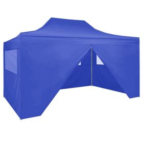 Professional Folding Party Tent with 4 Sidewalls 9.8'x13.1' Steel Blue