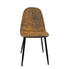 Dining Chairs Set of 4, Modern Accent Chairs with Soft glove suede Fabric Upholstered Seat, Spoon Shape Kitchen Chair with Black Metal Legs Dining Sid