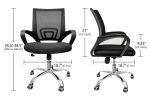 Simple Deluxe Task Office Chair Ergonomic Mesh Computer Chair with Wheels and Arms and Lumbar Support Adjustable Height Study Chair for Students Teens