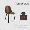 Dining Chairs Set of 4, Modern Accent Chairs with Soft glove suede Fabric Upholstered Seat, Spoon Shape Kitchen Chair with Black Metal Legs Dining Sid