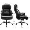 Big and Tall 400lbs Office Chair - Adjustable Lumbar Support Heavy Duty Metal Base Quiet Rubber Wheels High Back Large Executive Computer Desk Swivel