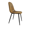 Dining Chairs Set of 4, Modern Accent Chairs with Soft glove suede Fabric Upholstered Seat, Spoon Shape Kitchen Chair with Black Metal Legs Dining Sid