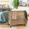 110L 2-Section Laundry Hamper with 2 Removable and Washable Liner Bags - Natural