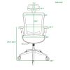 BLACK Ergonomic Mesh Office Chair, High Back - Adjustable Headrest with Flip-Up Arms, Tilt and lock Function, Lumbar Support and blade Wheels, KD chro