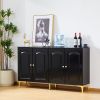 Buffet Sideboard Cabinet, 4 Doors Accent Storage Cabinet, Mid Century Modern Buffet Table with Adjustable Shelf, Console Table for Kitchen, Dining Roo