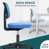 Sweetcrispy Armless Desk Chair Small Home Office Chair with Lumbar Support - as Pic