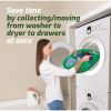 1pc 21in/26in Laundry Hamper Basket Foldable Hamper Oval Tub Green Cloth Storage Baskets Home Dryer Helper Clothes Carrier Organizer - Green - 26 Inch