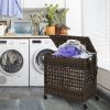 110L 2-Section Laundry Hamper with 2 Removable and Washable Liner Bags - Brown