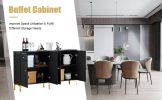 Buffet Sideboard Cabinet, 4 Doors Accent Storage Cabinet, Mid Century Modern Buffet Table with Adjustable Shelf, Console Table for Kitchen, Dining Roo