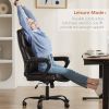 Sweetcrispy Home Office Chair Ergonomic PU Leather Desk Chair with Armrests - as Pic