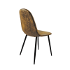 Dining Chairs Set of 4, Modern Accent Chairs with Soft glove suede Fabric Upholstered Seat, Spoon Shape Kitchen Chair with Black Metal Legs Dining Sid