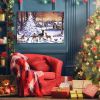 Framed Canvas Wall Art Decor Painting For Christmas, Cute Animals with Christmas Tree Painting For Christmas Gift, Decoration For Christmas Eve Office