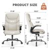Sweetcrispy Executive Office PU Leather Desk Chair High Back Flip-Up Armrest Adjustable Ergonomic Home Office Chair - as Pic
