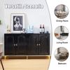 Buffet Sideboard Cabinet, 4 Doors Accent Storage Cabinet, Mid Century Modern Buffet Table with Adjustable Shelf, Console Table for Kitchen, Dining Roo