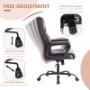 Sweetcrispy Home Office Chair Ergonomic PU Leather Desk Chair with Armrests - as Pic
